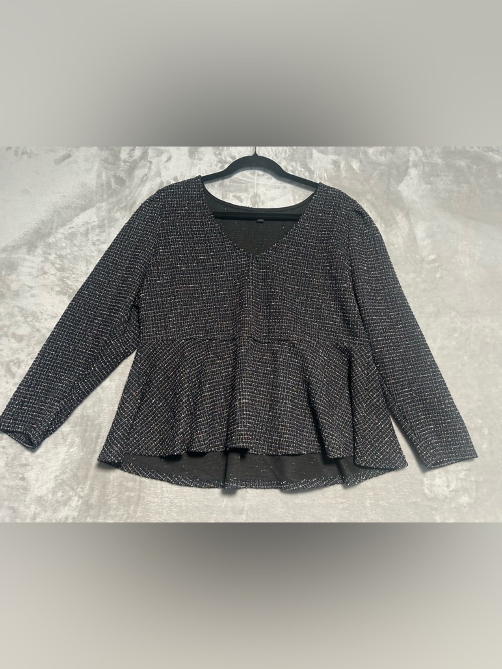 Torrid Peplum Knit Sweater Top Women’s 2X 2 Black